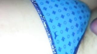 Cum on blue panties