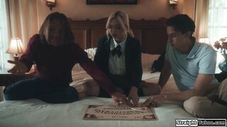 Teen babe ass fucked by her classmates