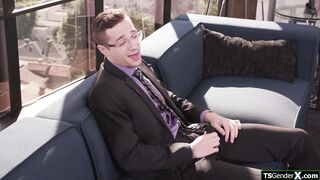 Im rubbing my dick ifo my hot tgirl boss