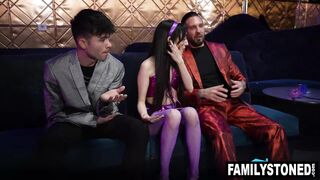 Stepbro and stepdad caught ROnnie Violet being a stripper and wants them to be quiet