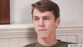 Enjoy this threesome anal sex with TS and soldier