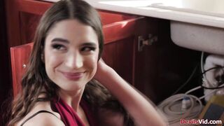 Brunette housekeeper ass fucked by boss