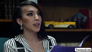 Fucking my horny TS boss in her office