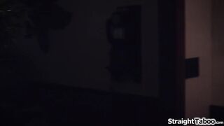 Waitress sucks her boss behind counter