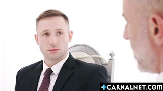 Apprentice Miles Fallon instructed to sit back down then put his arms behind his back