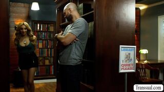 Fucking this shy but horny TS librarian