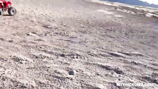 Random dude fucks flashing ATV rider thickums flawless pussy