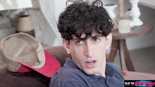 Caught my perv stepson jerking off on couch