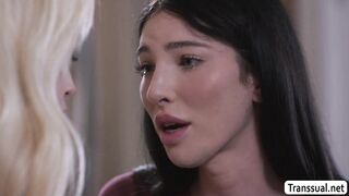 Lexi Lore feels the hard shecock of TS Ava Holt