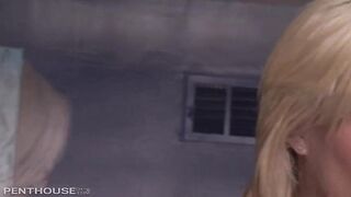 Shaved Hot Blonde Rides Big Cock