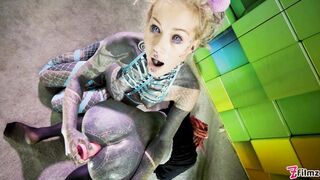 Heavily tattooed trans Lily Lu gets anal fisted