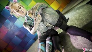 Heavily tattooed trans Lily Lu gets anal fisted