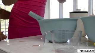 After baking cake fuck my big piece of cake too 2