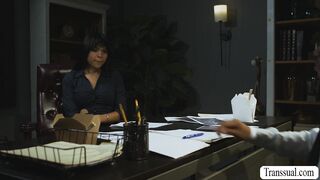 Comforting my TS boss by fucking her big ass