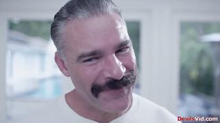 Small tit teen and bff fucked by stepdad