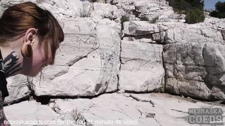 Public Beach Lesbian Oral Sex with Tattooed Babes