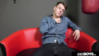 Handsome Blonde Czech Twink Jerks His Big Dick and Balls