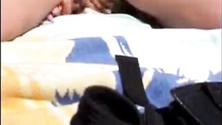 Me masturbating at a public beach