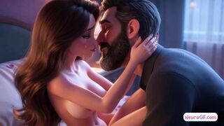 Warm bed lights up for lonely husband as MILF next door gives him hope through sex