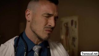 Perv doctor fucks the ass of this thick shemale