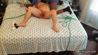 Tied up plump Marry tamed by black Dom