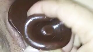 toy and tongue spins round in my pussy