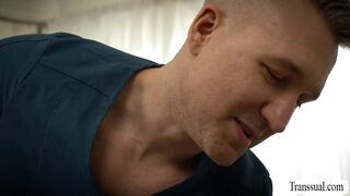 Masseur gets lucky and fucks the ass of TS client