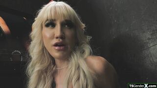 Suck my tgirl cock through the gloryhole