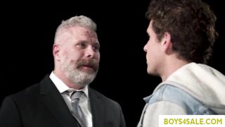 Mature Boss Dominates Young Twink Employee in Intense Gay Encounter