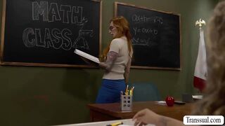 Shemale Schoolgirl Classroom Orgy
