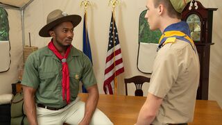 Black Scout Master fucks this Twink scout