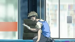 Young man has interview with busty MILF secretary - Hentai Cartoon